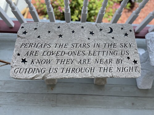 &quot;perhaps the stars&quot; - garden bench