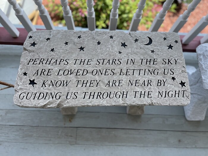 &quot;perhaps the stars&quot; - garden bench