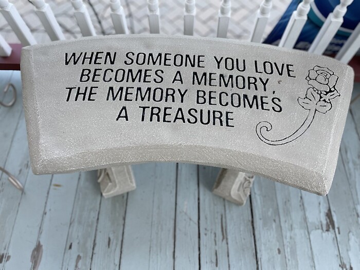 &quot;when someone you love&quot; - garden bench
