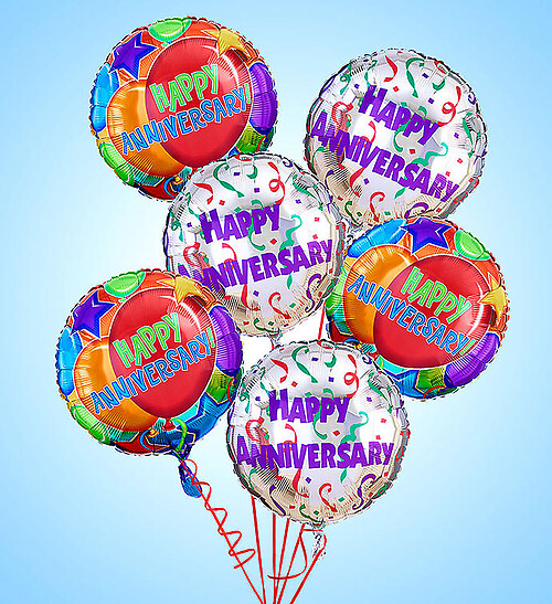 6 Happy Anniversary Balloons